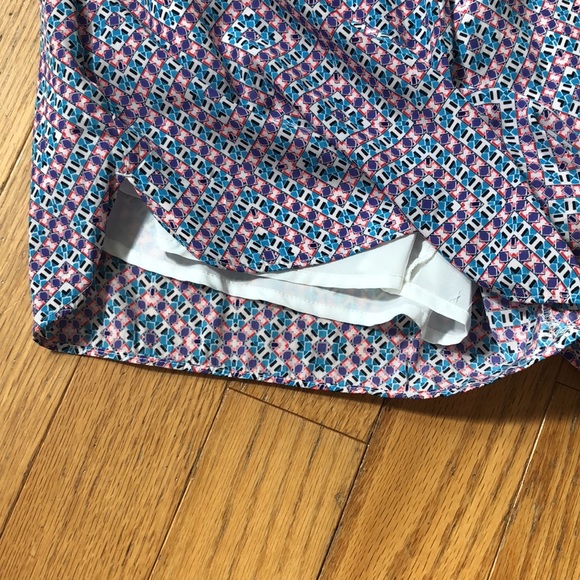 Gap Sleeveless Romper Geometric Shorts Purple/White/Blue - Small Tall (ST) - Picture 7 of 13